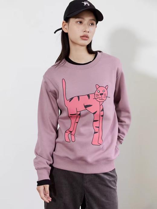 Mood Like Me/MWY2412/摇粒绒圆领粉猫咪卫衣 商品图1