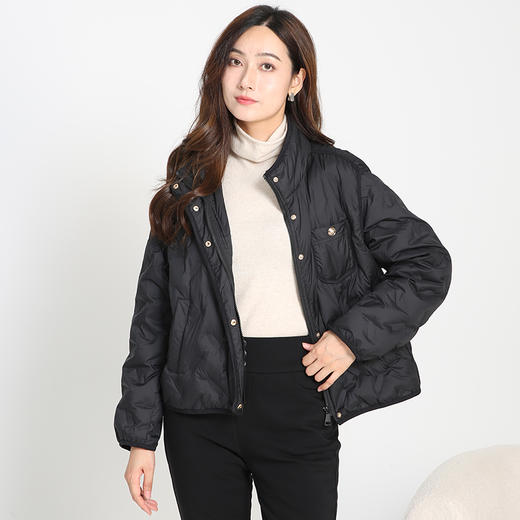 EITIE爱特爱冬季新款轻型薄款立领纯色短款羽绒服D2411415 商品图8