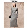 VIMAGE纬漫纪冬季新款气质修身显瘦高级长袖连衣裙V2207827 商品缩略图3