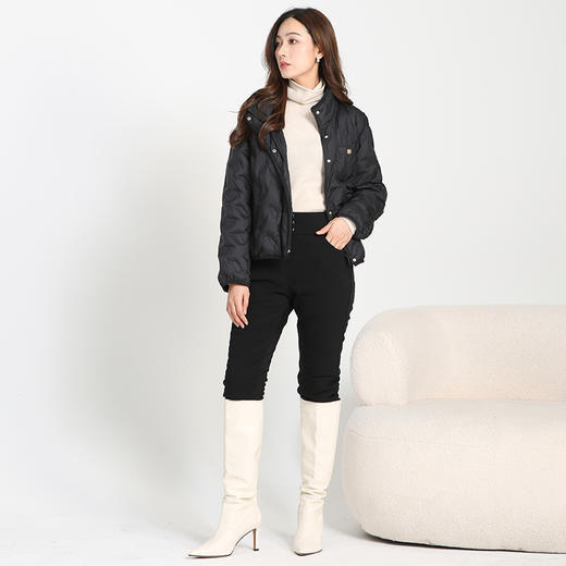 EITIE爱特爱冬季新款轻型薄款立领纯色短款羽绒服D2411415 商品图6