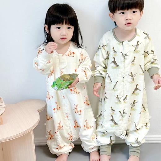 A类纱布睡袋婴儿 宝宝分腿防踢被 四层儿童竹棉睡袋春秋四季通用 商品图3