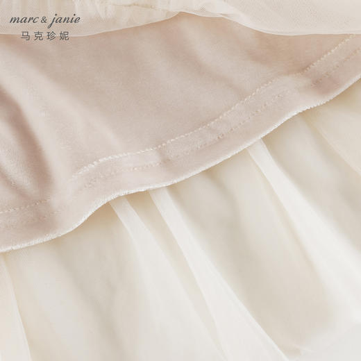 马克珍妮女童丝绒网纱拼接连衣裙 宝宝裙子2024年秋冬新款241109 商品图4