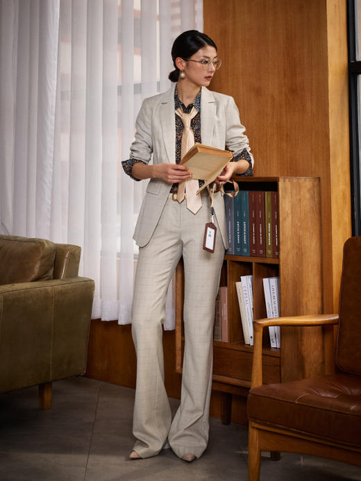 J91A3001颈袖添香春季装新款OL气质职业装小西装正装时尚西服套装女J91A3001 商品图1