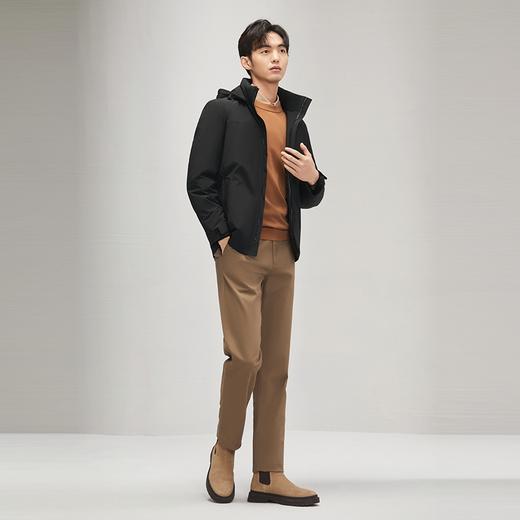 【白鸭绒】柒牌可拆卸帽羽绒服冬季2024新品暗纹提花男士保暖外套	127E70600 商品图3