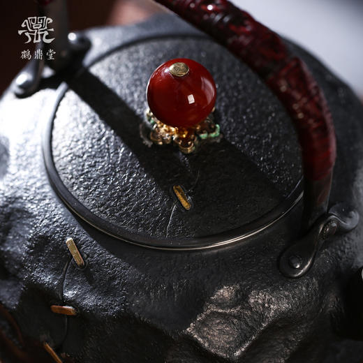 鹤鼎堂银壶于野系列天作汤沸石纹肌理（黑色）（缺货） 商品图1