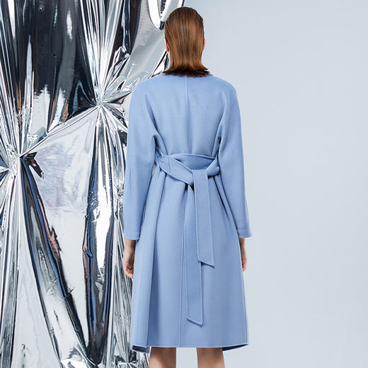 EITIE爱特爱冬季新款款通勤修身纯色中长款显瘦毛呢外套7614332 商品图4