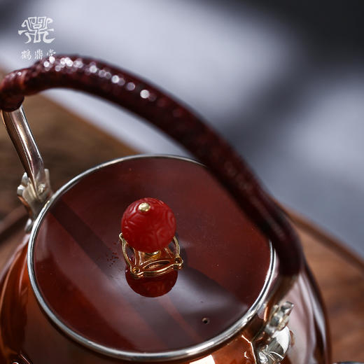 鹤鼎堂银壶于飞系列泉水汤沸錾刻仙鹤奔月（铜包银）（缺货） 商品图4