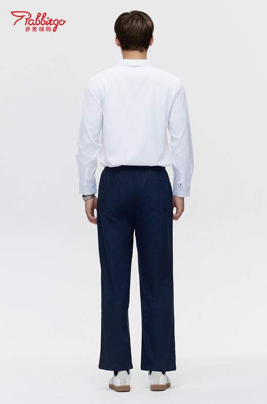 赤兔嗨购长袖衬衫男24年秋季新款3D裁剪纯色百搭修身上衣商务免烫衬衣通勤风 商品图3