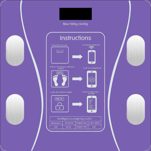 【从“心”开始，改变由内而外~】体脂称 蓝牙APP智能称 人体秤体重秤USB充电体脂称-QQ 商品图9