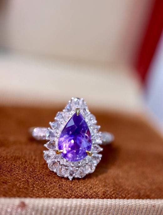 2.11ct无烧紫蓝宝戒指 商品图0