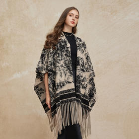 PHW0124秋季新款针织披肩独家定位花版办公室空调披肩大气时尚百搭披肩