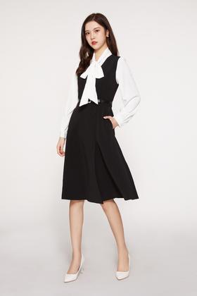 Le Malene 经经典黑色气质收腰连衣裙 10100【不含上衣】