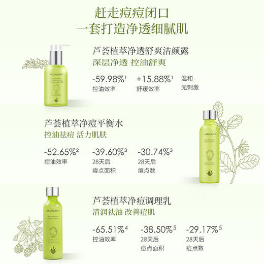 【买就送控油体乳300g】芦荟植萃净痘平肌礼盒(洁面+水+乳） 商品图3