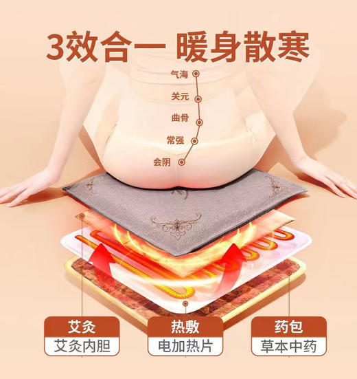 红花艾绒坐垫真艾绒发热9档调温 商品图2