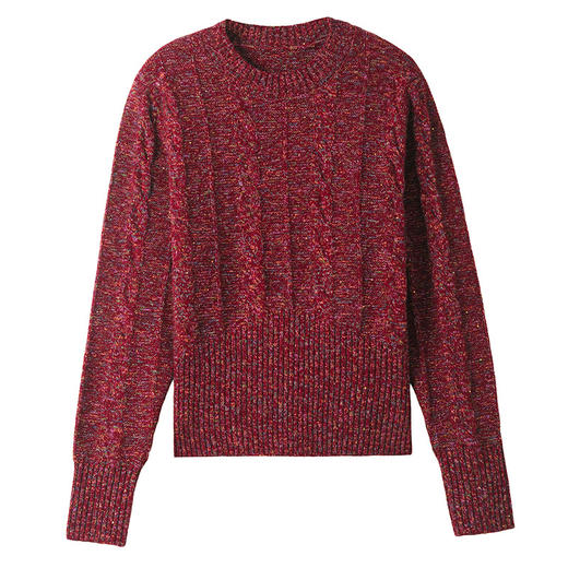 CC-103-K8128秋冬季圆领毛衣女士2024新款百搭洋气小个子打底衫花毛线亮片上衣 商品图4