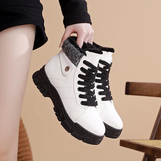 【冬季加绒马丁靴】女学生韩版冬季新款 高帮保暖棉鞋女款加绒雪地靴 商品图6