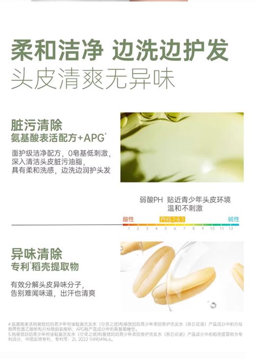 袋鼠妈妈青少年控油轻盈洗发水\柔顺修护洗发水 商品图4