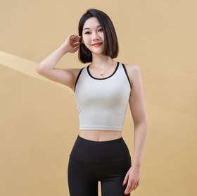 跃牌【瑜堂系列】新款罗纹运动背心美背女带胸垫瑜伽背心JYTB001