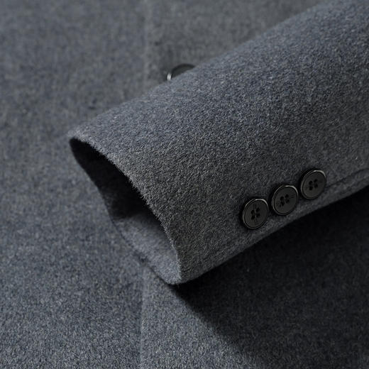 【可拆卸加绒内胆】【绵羊毛】【新款DXS】大依优型大码中长款翻领羊毛呢大衣外套商务夹克男宽松加肥加大码上衣胖子正装休闲 商品图8