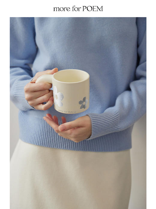 moreforPOEM 24/FW 原创设计烫银花朵陶瓷马克杯 商品图0