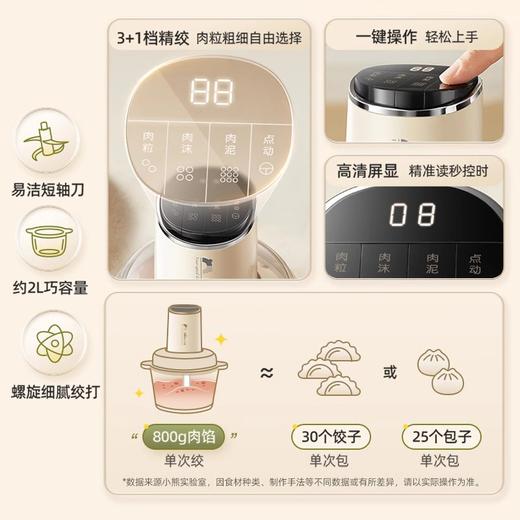 小熊绞肉机小型家用多功能绞肉机电动粗细料理机切碎机2L 商品图4