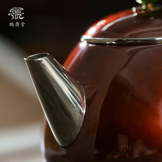 鹤鼎堂银壶于飞系列亟行急须錾刻空谷幽兰（铜包银）（缺货） 商品图3