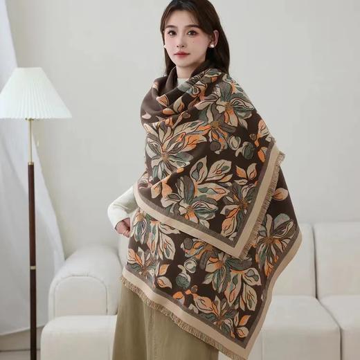 紫宝  柔软亲肤双面提花两用披肩 商品图1