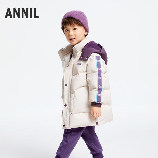 【御寒-5~5℃】男童户外型中长款羽绒外套保暖鹅绒绒子冬季新款安奈儿童装实体店同款XB445826 商品图1