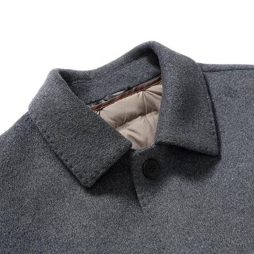 【可拆卸羽绒内胆】【绵羊毛】【新款DXS】大依优型大码中长款翻领羊毛呢大衣外套商务夹克男宽松加肥加大码上衣胖子正装休闲 商品图9