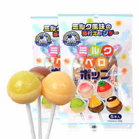 秋山制果 什锦水果奶味棒棒糖 50g