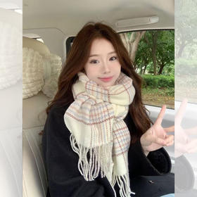 <曾小咸推荐>韩系温柔奶油格围巾 日常89/件 前1500单活动价39.99！【预售款，预计3-15天发货】