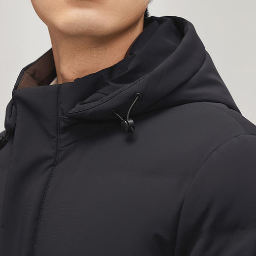 【可拆卸帽】柒牌连帽尼克服男2024秋冬新款轻商务通勤保暖厚外套	127J70160 商品图2