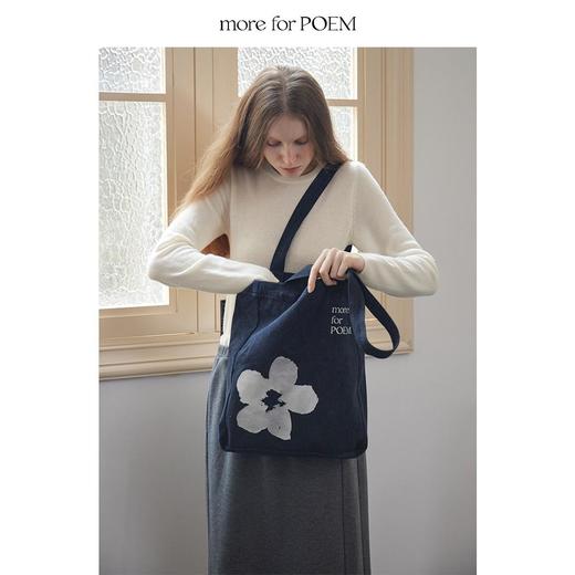 moreforPOEM 24/FW 原创设计烫银丹宁帆布袋牛仔单肩托特包 商品图1