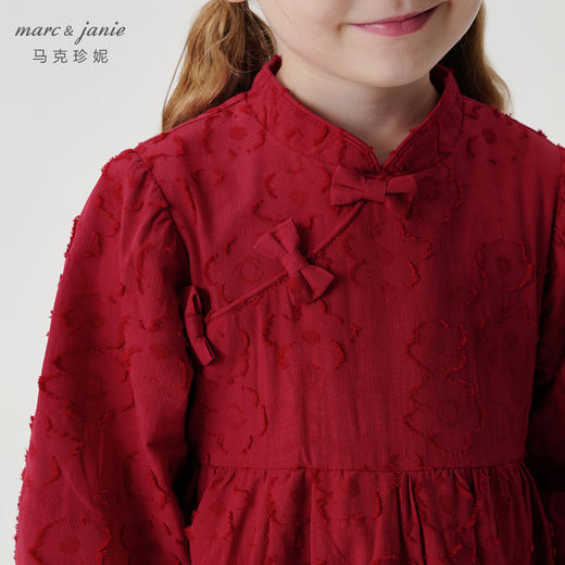 【新中式】马克珍妮女童花苞连衣裙儿童裙子宝宝秋冬新年款240980 商品图4