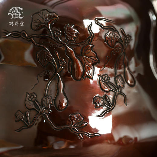 鹤鼎堂银壶于飞系列斐兮汤沸錾刻福禄吉祥（铜包银）（缺货） 商品图4