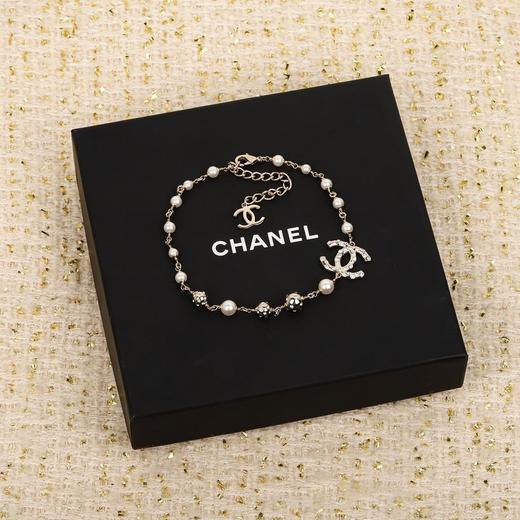 香奈儿24B早秋*绝美系列黑花边白c珍珠颈链项链（XTY） 商品图1