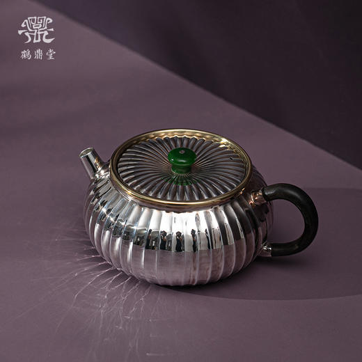 鹤鼎堂银壶于野系列翕河镜面急须（银色）（缺货） 商品图0