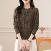 CC-103-K8128秋冬季圆领毛衣女士2024新款百搭洋气小个子打底衫花毛线亮片上衣 商品缩略图0