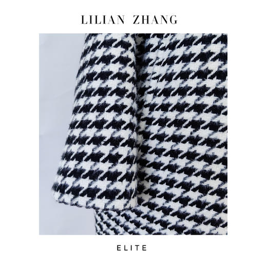 2406014E-定制—*千鸟格Oversized轻奢名媛中长大衣 商品图1