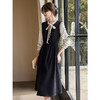 【专属特价】熙世界浪漫优雅赫本风波点蝴蝶结假两件长袖连衣裙女2025秋冬新款 商品缩略图2