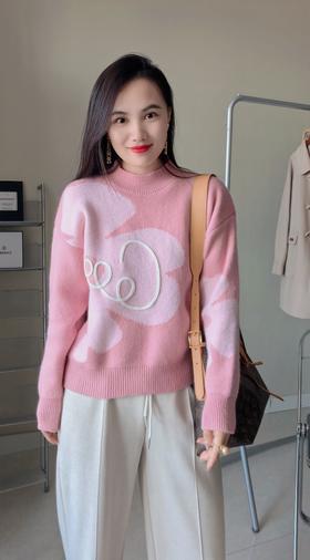 商场同步Sonia同款奶盖慕斯好看花朵毛衣