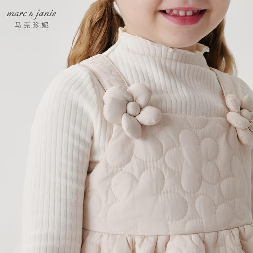 马克珍妮女童立体花朵绗棉花苞吊带裙2024年秋冬新款240962 商品图4