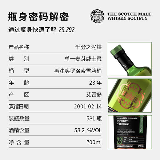 SMWS苏格兰麦芽威士忌协会 甄选黑标 29.292  千分之泥煤 商品图2