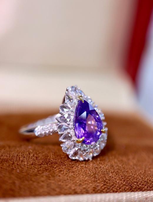 2.11ct无烧紫蓝宝戒指 商品图1