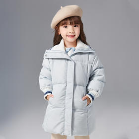 笛莎Deesha女童羽绒服2024冬季新款撞色拼接H版羽绒服