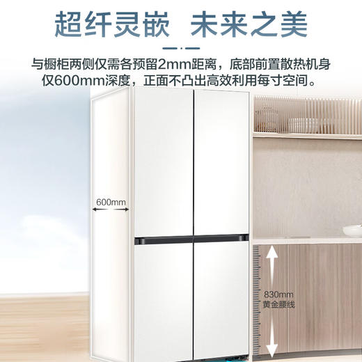 【年终燃购】三星（SAMSUNG）AI神冰箱8系进阶款 501L四开门十字门三循环超薄零嵌干湿分储柔光白RF50DG5131QQSC 赠天禧保温壶 商品图4