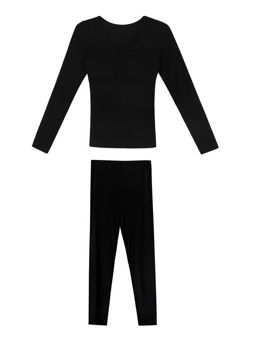 睡前蕞温暖的拥抱，秋冬季必备！绵羊毛保暖套装女，无痕打底，加绒加厚自带胸垫。 商品图7