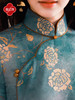 逸红颜明月优选 #仿香云纱缠枝牡丹印花旗袍「洛苒」，璀璨蓝金，古法东方之美 商品缩略图8