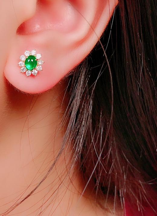 0.79克拉祖母绿耳钉 商品图3