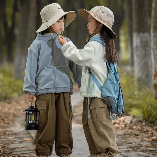 2024秋冬季A类儿童双面摇粒绒外套新款男童加厚保暖女童宝宝抓绒上衣 商品图3